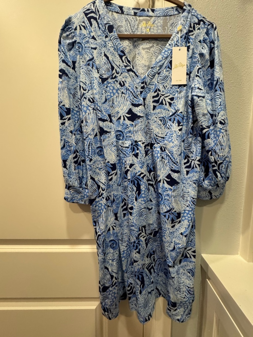 Lilly Pulitzer Blue & Navy Floral Midi Dress